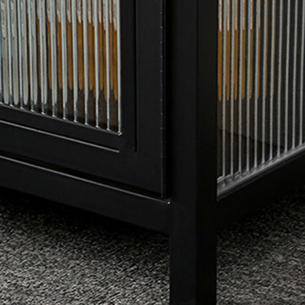 Porte di vetro industriale Curio Armadietto Armadietto di stoccaggio in metallo con gambe per soggiorno