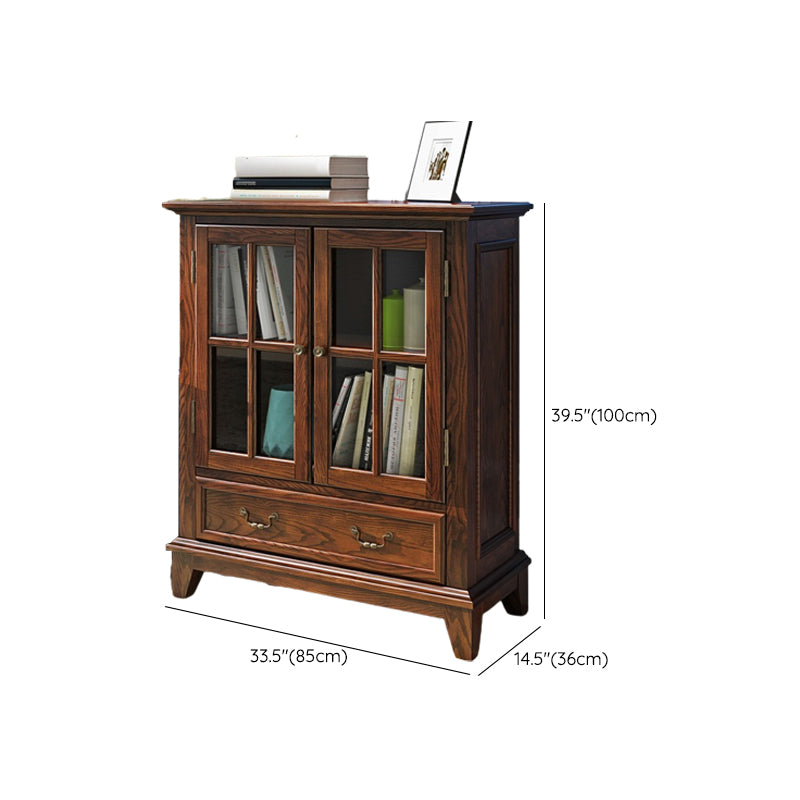 Traditional Ash Display Stand Glass Doors Display Cabinet for Bedroom ...