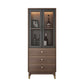 Contemporary Wood Display Stand Glass Doors Display Cabinet with Door for Bedroom