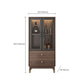 Contemporary Wood Display Stand Glass Doors Display Cabinet with Door for Bedroom
