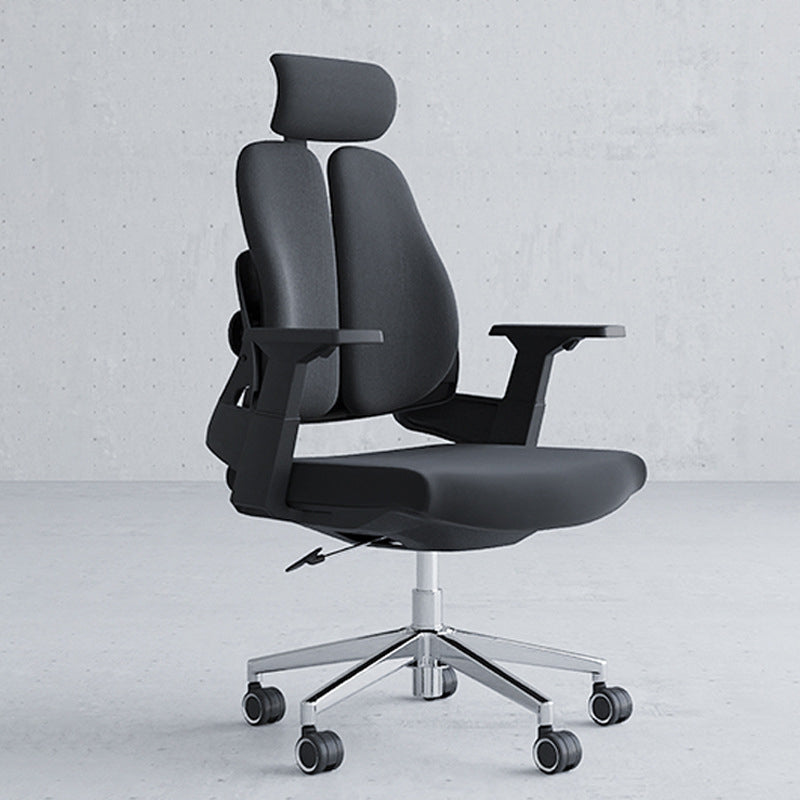 Modern Desk Chair Mesh Computer Chair Mid-Back Chair in Black/Gray Clearhalo 'furn' 'furn_office_chair' 'Furniture' 'Office Chairs' 'Office Furniture' 'office_chair' 6353967