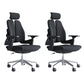 Modern Desk Chair Mesh Computer Chair Mid-Back Chair in Black/Gray Black 2 Piece Set Casters Included Clearhalo 'furn' 'furn_office_chair' 'Furniture' 'Office Chairs' 'Office Furniture' 'office_chair' 6353969