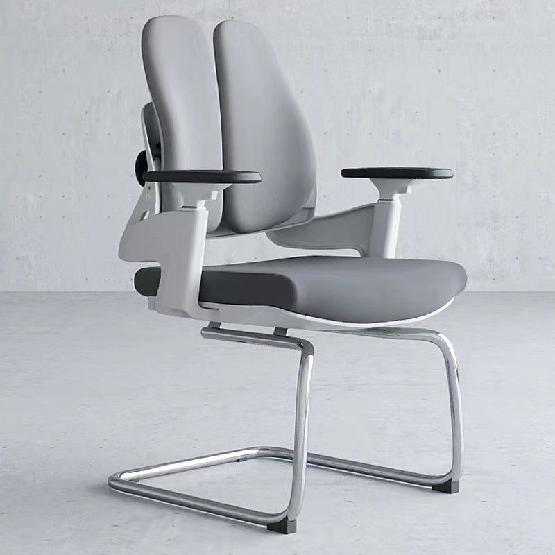 Modern Desk Chair Mesh Computer Chair Mid-Back Chair in Black/Gray Clearhalo 'furn' 'furn_office_chair' 'Furniture' 'Office Chairs' 'Office Furniture' 'office_chair' 6353972