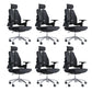 Modern Desk Chair Mesh Computer Chair Mid-Back Chair in Black/Gray Black 6 Piece Set Casters Included Clearhalo 'furn' 'furn_office_chair' 'Furniture' 'Office Chairs' 'Office Furniture' 'office_chair' 6353973