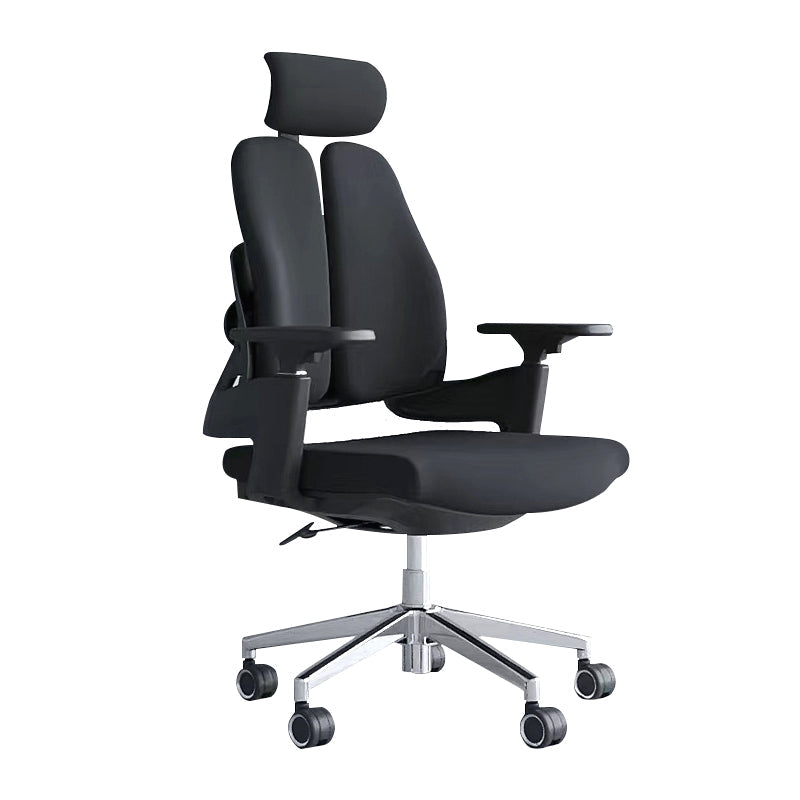 Modern Desk Chair Mesh Computer Chair Mid-Back Chair in Black/Gray Clearhalo 'furn' 'furn_office_chair' 'Furniture' 'Office Chairs' 'Office Furniture' 'office_chair' 6353975