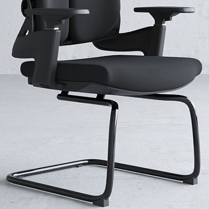 Modern Desk Chair Mesh Computer Chair Mid-Back Chair in Black/Gray Clearhalo 'furn' 'furn_office_chair' 'Furniture' 'Office Chairs' 'Office Furniture' 'office_chair' 6353977