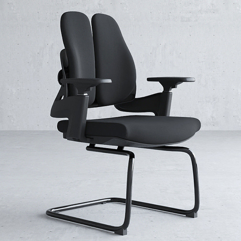 Modern Desk Chair Mesh Computer Chair Mid-Back Chair in Black/Gray Black 1 Piece Casters Not Included Clearhalo 'furn' 'furn_office_chair' 'Furniture' 'Office Chairs' 'Office Furniture' 'office_chair' 6353978