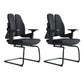 Modern Desk Chair Mesh Computer Chair Mid-Back Chair in Black/Gray Black 2 Piece Set Casters Not Included Clearhalo 'furn' 'furn_office_chair' 'Furniture' 'Office Chairs' 'Office Furniture' 'office_chair' 6353980