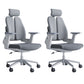 Modern Desk Chair Mesh Computer Chair Mid-Back Chair in Black/Gray Grey 2 Piece Set Casters Included Clearhalo 'furn' 'furn_office_chair' 'Furniture' 'Office Chairs' 'Office Furniture' 'office_chair' 6353986