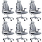 Modern Desk Chair Mesh Computer Chair Mid-Back Chair in Black/Gray Grey 6 Piece Set Casters Included Clearhalo 'furn' 'furn_office_chair' 'Furniture' 'Office Chairs' 'Office Furniture' 'office_chair' 6353988