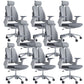 Modern Desk Chair Mesh Computer Chair Mid-Back Chair in Black/Gray Grey 8 Piece Set Casters Included Clearhalo 'furn' 'furn_office_chair' 'Furniture' 'Office Chairs' 'Office Furniture' 'office_chair' 6353989