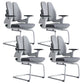 Modern Desk Chair Mesh Computer Chair Mid-Back Chair in Black/Gray Grey 4 Piece Set Casters Not Included Clearhalo 'furn' 'furn_office_chair' 'Furniture' 'Office Chairs' 'Office Furniture' 'office_chair' 6353992
