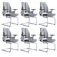 Modern Desk Chair Mesh Computer Chair Mid-Back Chair in Black/Gray Grey 6 Piece Set Casters Not Included Clearhalo 'furn' 'furn_office_chair' 'Furniture' 'Office Chairs' 'Office Furniture' 'office_chair' 6353993