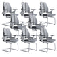 Modern Desk Chair Mesh Computer Chair Mid-Back Chair in Black/Gray Grey 8 Piece Set Casters Not Included Clearhalo 'furn' 'furn_office_chair' 'Furniture' 'Office Chairs' 'Office Furniture' 'office_chair' 6353994