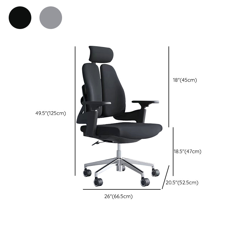 Modern Desk Chair Mesh Computer Chair Mid-Back Chair in Black/Gray Clearhalo 'furn' 'furn_office_chair' 'Furniture' 'Office Chairs' 'Office Furniture' 'office_chair' 6353995