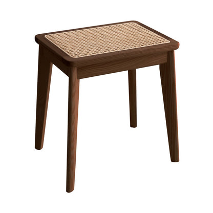 Tropical Entryway Bench 11.8 Inch Wide Solid Wood Seating Bench 16"L x 12"W x 17"H Nut-Brown Clearhalo 'Benches' 'Chairs & Seating' 'furn' 'furn_benches' 'Furniture' 'Living Room Furniture' 6354093