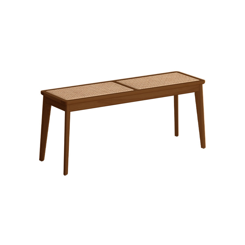 Tropical Entryway Bench 11.8 Inch Wide Solid Wood Seating Bench 39"L x 12"W x 17"H Nut-Brown Clearhalo 'Benches' 'Chairs & Seating' 'furn' 'furn_benches' 'Furniture' 'Living Room Furniture' 6354098