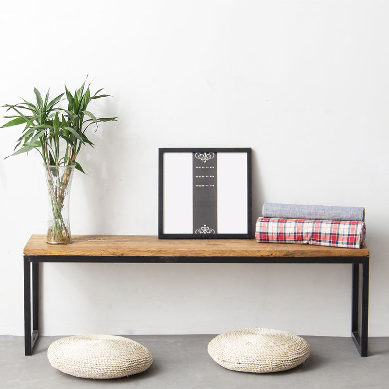 11.7-inch W Modern Seating Bench Solid Wood Metal Solid Color Bench 71"L x 12"W x 18"H Natural Clearhalo 'Benches' 'Chairs & Seating' 'furn' 'furn_benches' 'Furniture' 'Living Room Furniture' 6354154