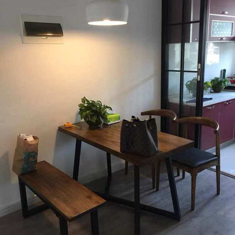 11.7-inch W Modern Seating Bench Solid Wood Metal Solid Color Bench Clearhalo 'Benches' 'Chairs & Seating' 'furn' 'furn_benches' 'Furniture' 'Living Room Furniture' 6354159