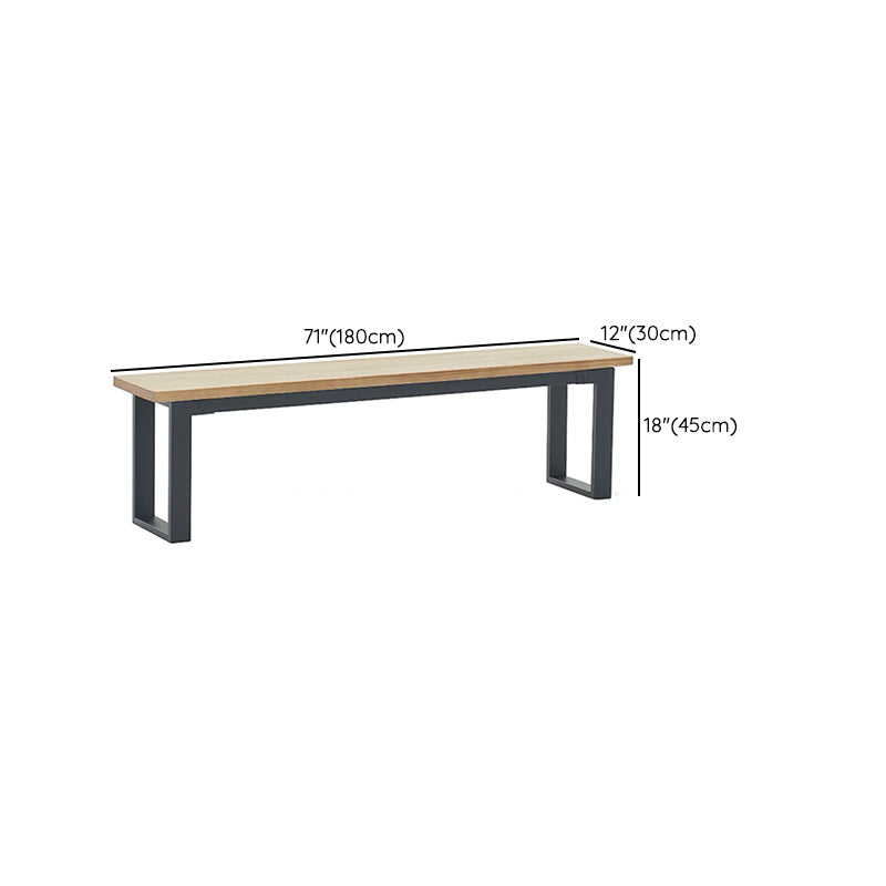 11.7-inch W Modern Seating Bench Solid Wood Metal Solid Color Bench Clearhalo 'Benches' 'Chairs & Seating' 'furn' 'furn_benches' 'Furniture' 'Living Room Furniture' 6354161