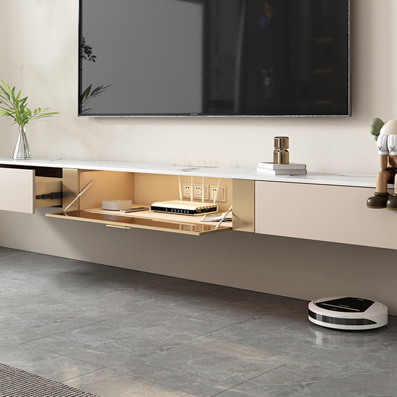 Glam TV Media Stand Enclosed Storage Stone TV Media Console with Drawers Clearhalo 'furn' 'furn_tv_stands_entertainment_centers' 'Furniture' 'Living Room Furniture' 'TV Stands & Entertainment Centers' 'TV Stands & Media Storage Furniture' 'tv_stands_entertainment_centers' 6354227