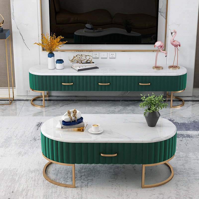 Scandinavian TV Media Console Marble Media Console TV Stand with Drawers Clearhalo 'furn' 'furn_tv_stands_entertainment_centers' 'Furniture' 'Living Room Furniture' 'TV Stands & Entertainment Centers' 'TV Stands & Media Storage Furniture' 'tv_stands_entertainment_centers' 6354295