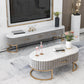Scandinavian TV Media Console Marble Media Console TV Stand with Drawers Clearhalo 'furn' 'furn_tv_stands_entertainment_centers' 'Furniture' 'Living Room Furniture' 'TV Stands & Entertainment Centers' 'TV Stands & Media Storage Furniture' 'tv_stands_entertainment_centers' 6354298