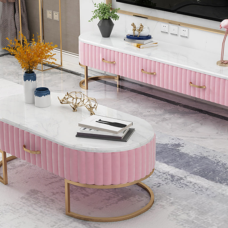 Scandinavian TV Media Console Marble Media Console TV Stand with Drawers Clearhalo 'furn' 'furn_tv_stands_entertainment_centers' 'Furniture' 'Living Room Furniture' 'TV Stands & Entertainment Centers' 'TV Stands & Media Storage Furniture' 'tv_stands_entertainment_centers' 6354302