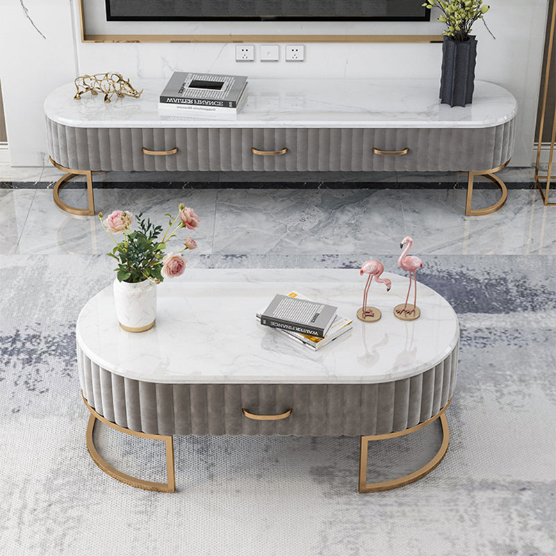 Scandinavian TV Media Console Marble Media Console TV Stand with Drawers Clearhalo 'furn' 'furn_tv_stands_entertainment_centers' 'Furniture' 'Living Room Furniture' 'TV Stands & Entertainment Centers' 'TV Stands & Media Storage Furniture' 'tv_stands_entertainment_centers' 6354308