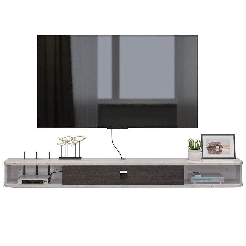Meuble TV contemporain en bois, Console murale, avec rangement, pour le salon
