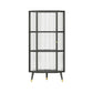 Industrial Curio Cabinet Metal Glass Doors Storage Cabinet with Legs for Living Room 16"L x 16"W x 41"H Black Clearhalo 'Display & China Cabinets' 'display_china_cabinets' 'furn' 'furn_display_china_cabinets' 'Furniture' 'Kitchen & Dining Furniture' 6354467