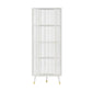 Industrial Curio Cabinet Metal Glass Doors Storage Cabinet with Legs for Living Room 16"L x 16"W x 53"H White Clearhalo 'Display & China Cabinets' 'display_china_cabinets' 'furn' 'furn_display_china_cabinets' 'Furniture' 'Kitchen & Dining Furniture' 6354469