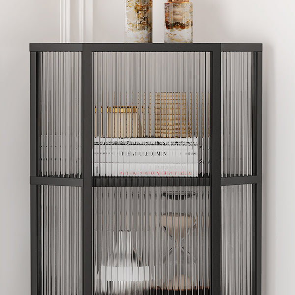 Industrial Curio Cabinet Metal Glass Doors Storage Cabinet with Legs for Living Room Clearhalo 'Display & China Cabinets' 'display_china_cabinets' 'furn' 'furn_display_china_cabinets' 'Furniture' 'Kitchen & Dining Furniture' 6354474