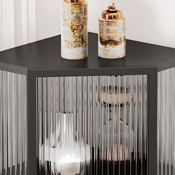 Industrial Curio Cabinet Metal Glass Doors Storage Cabinet with Legs for Living Room Clearhalo 'Display & China Cabinets' 'display_china_cabinets' 'furn' 'furn_display_china_cabinets' 'Furniture' 'Kitchen & Dining Furniture' 6354476