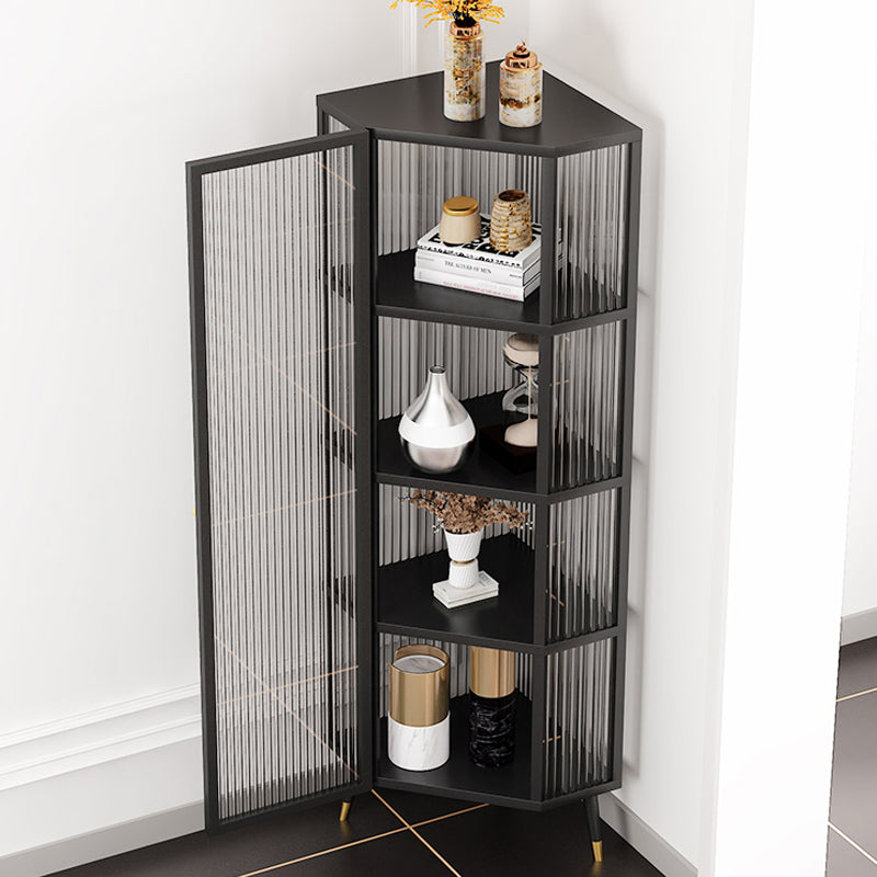 Industrial Curio Cabinet Metal Glass Doors Storage Cabinet with Legs for Living Room Clearhalo 'Display & China Cabinets' 'display_china_cabinets' 'furn' 'furn_display_china_cabinets' 'Furniture' 'Kitchen & Dining Furniture' 6354478