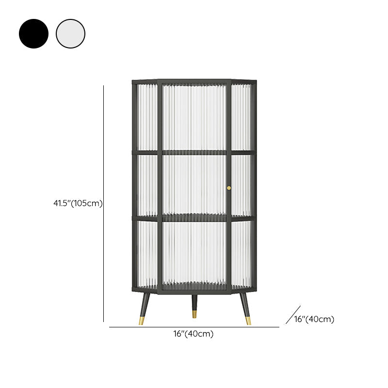 Industrial Curio Cabinet Metal Glass Doors Storage Cabinet with Legs for Living Room Clearhalo 'Display & China Cabinets' 'display_china_cabinets' 'furn' 'furn_display_china_cabinets' 'Furniture' 'Kitchen & Dining Furniture' 6354480