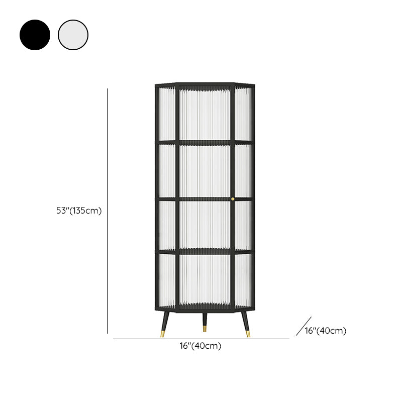 Industrial Curio Cabinet Metal Glass Doors Storage Cabinet with Legs for Living Room Clearhalo 'Display & China Cabinets' 'display_china_cabinets' 'furn' 'furn_display_china_cabinets' 'Furniture' 'Kitchen & Dining Furniture' 6354481