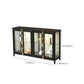 Glam Metal Curio Curio Porte in vetro Visualizzazione dell'armadio
