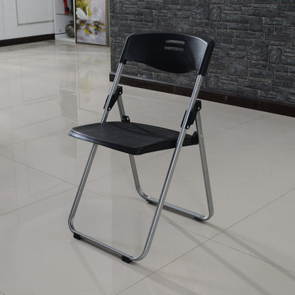 Modern Desk Chair Plastic Computer Chair Mid-Back Chair No Wheels Black 1 Piece Clearhalo 'furn' 'furn_office_chair' 'Furniture' 'Office Chairs' 'Office Furniture' 'office_chair' 6354571