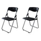 Modern Desk Chair Plastic Computer Chair Mid-Back Chair No Wheels Black 2 Piece Set Clearhalo 'furn' 'furn_office_chair' 'Furniture' 'Office Chairs' 'Office Furniture' 'office_chair' 6354572