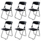 Modern Desk Chair Plastic Computer Chair Mid-Back Chair No Wheels Black 6 Piece Set Clearhalo 'furn' 'furn_office_chair' 'Furniture' 'Office Chairs' 'Office Furniture' 'office_chair' 6354577