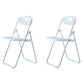 Modern Desk Chair Plastic Computer Chair Mid-Back Chair No Wheels White 2 Piece Set Clearhalo 'furn' 'furn_office_chair' 'Furniture' 'Office Chairs' 'Office Furniture' 'office_chair' 6354582
