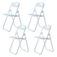 Modern Desk Chair Plastic Computer Chair Mid-Back Chair No Wheels White 4 Piece Set Clearhalo 'furn' 'furn_office_chair' 'Furniture' 'Office Chairs' 'Office Furniture' 'office_chair' 6354585