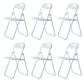 Modern Desk Chair Plastic Computer Chair Mid-Back Chair No Wheels White 6 Piece Set Clearhalo 'furn' 'furn_office_chair' 'Furniture' 'Office Chairs' 'Office Furniture' 'office_chair' 6354586