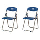 Modern Desk Chair Plastic Computer Chair Mid-Back Chair No Wheels Blue 2 Piece Set Clearhalo 'furn' 'furn_office_chair' 'Furniture' 'Office Chairs' 'Office Furniture' 'office_chair' 6354590