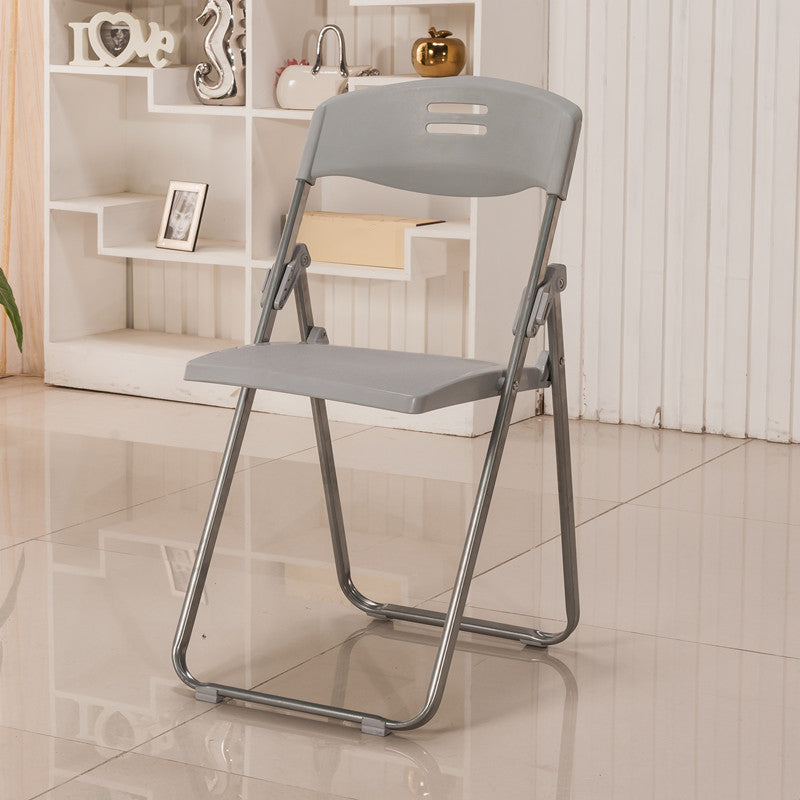 Modern Desk Chair Plastic Computer Chair Mid-Back Chair No Wheels Gray-White 1 Piece Clearhalo 'furn' 'furn_office_chair' 'Furniture' 'Office Chairs' 'Office Furniture' 'office_chair' 6354594