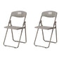 Modern Desk Chair Plastic Computer Chair Mid-Back Chair No Wheels Gray-White 2 Piece Set Clearhalo 'furn' 'furn_office_chair' 'Furniture' 'Office Chairs' 'Office Furniture' 'office_chair' 6354595