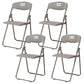 Modern Desk Chair Plastic Computer Chair Mid-Back Chair No Wheels Gray-White 4 Piece Set Clearhalo 'furn' 'furn_office_chair' 'Furniture' 'Office Chairs' 'Office Furniture' 'office_chair' 6354596