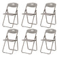 Modern Desk Chair Plastic Computer Chair Mid-Back Chair No Wheels Gray-White 6 Piece Set Clearhalo 'furn' 'furn_office_chair' 'Furniture' 'Office Chairs' 'Office Furniture' 'office_chair' 6354597