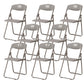 Modern Desk Chair Plastic Computer Chair Mid-Back Chair No Wheels Gray-White 8 Piece Set Clearhalo 'furn' 'furn_office_chair' 'Furniture' 'Office Chairs' 'Office Furniture' 'office_chair' 6354598